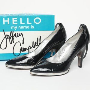 Jeffrey Campbell Black and silver pumps with ankle strap 9.5M